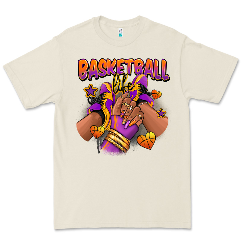 Basketball Life Afro Girl Sneakers Premium Tee by RanaPortraitStore | Teevron