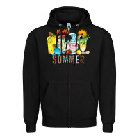 Black hello summer drink Zipper Hoodie - CowhideDigitalArt