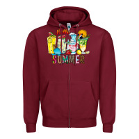 Burgundy hello summer drink Zipper Hoodie - CowhideDigitalArt