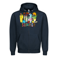 Navy hello summer drink Zipper Hoodie - CowhideDigitalArt