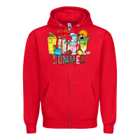 Red hello summer drink Zipper Hoodie - CowhideDigitalArt