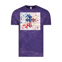 Cloud Purple 4th of july flag cross Vintage Tee - TumblerDesignByShophia