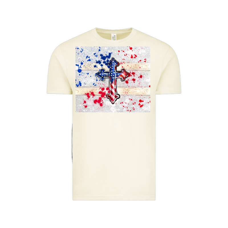 4th Of July Flag Cross Vintage Tee by TumblerDesignByShophia | Teevron