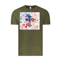 Vintage Olive 4th of july flag cross Vintage Tee - TumblerDesignByShophia