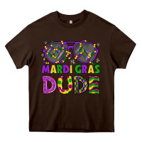 Chocolate Brown mardi gras celebration design Heavy Core Tee - LillyAllenDesigns