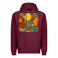 Burgundy fall pumpkins seamless pattern Premium Hoodie - BundleAndBundleShop