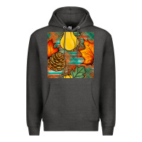 Charcoal Heather fall pumpkins seamless pattern Premium Hoodie - BundleAndBundleShop