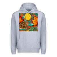 Heather Grey fall pumpkins seamless pattern Premium Hoodie - BundleAndBundleShop