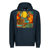 Navy fall pumpkins seamless pattern Premium Hoodie - BundleAndBundleShop