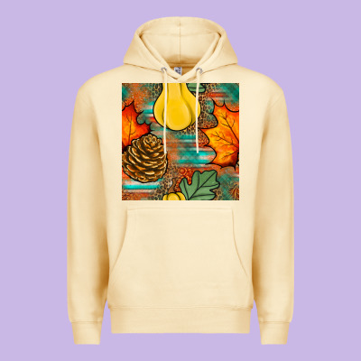 Fall Pumpkins Seamless Pattern Premium Hoodie Designed By Bundleandbundleshop