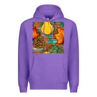 Purple fall pumpkins seamless pattern Premium Hoodie - BundleAndBundleShop
