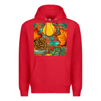 Red fall pumpkins seamless pattern Premium Hoodie - BundleAndBundleShop