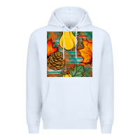 White fall pumpkins seamless pattern Premium Hoodie - BundleAndBundleShop