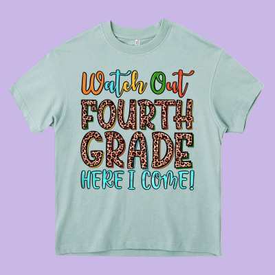 Watch Out Fourth Grade Here I Come! Heavy Core Tee Designed By Jahusdesignshop