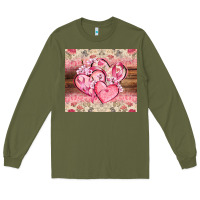 Army Green cancer hearts Long Sleeve Tee - CowGirlArtShop