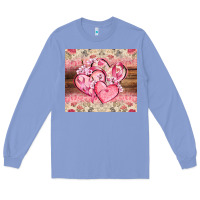Colony Blue cancer hearts Long Sleeve Tee - CowGirlArtShop