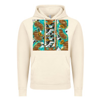 Vintage Artic cowhide mama with rustic teal wood Vintage Hoodie - TumblerDesignByShophia