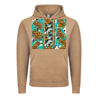 Vintage Coffee cowhide mama with rustic teal wood Vintage Hoodie - TumblerDesignByShophia