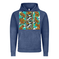 Vintage Denim cowhide mama with rustic teal wood Vintage Hoodie - TumblerDesignByShophia