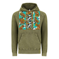 Vintage Olive cowhide mama with rustic teal wood Vintage Hoodie - TumblerDesignByShophia