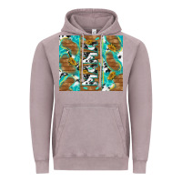 Vintage Zinc cowhide mama with rustic teal wood Vintage Hoodie - TumblerDesignByShophia