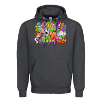 Smoke Spooky Vibes Ghost Zipper Hoodie - CowhideDigitalArt