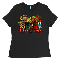 Black merry Christmas Ladies Tee - Jasminsmagicworld