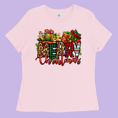 Merry Christmas Ladies Tee Designed By Jasminsmagicworld