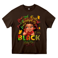 Chocolate Brown empowering black heritage Heavy Core Tee - LillyAllenDesigns
