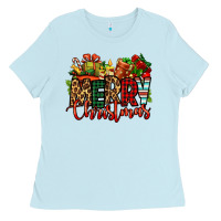 Baby Blue merry Christmas Ladies Tee - Jasminsmagicworld