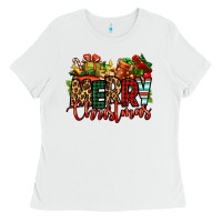 White merry Christmas Ladies Tee - Jasminsmagicworld