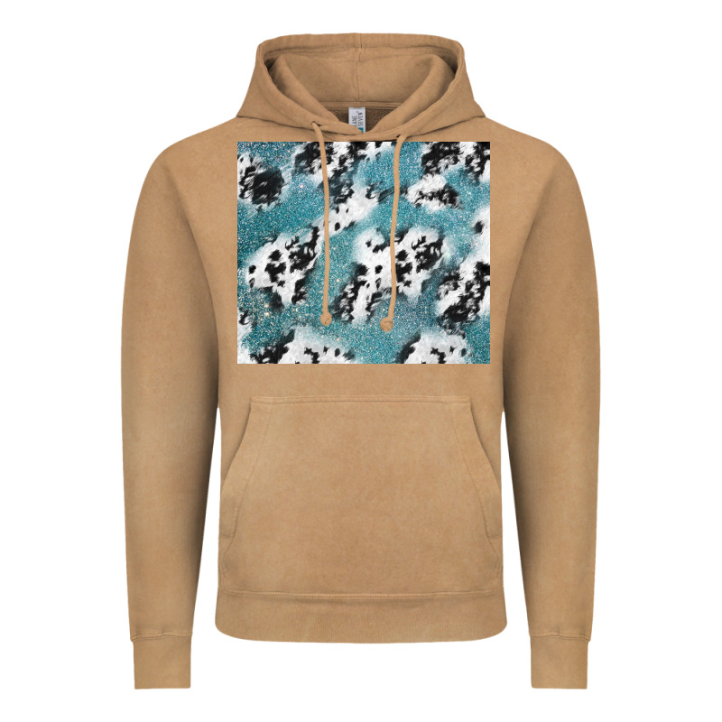 Teal Glitter And Cowhide Vintage Hoodie by TumblerDesignByShophia | Teevron