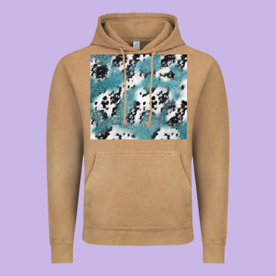 Teal Glitter And Cowhide Vintage Hoodie Designed By Tumblerdesignbyshophia