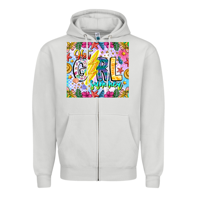 Hot Girl Summer Zipper Hoodie by CowhideDigitalArt | Teevron