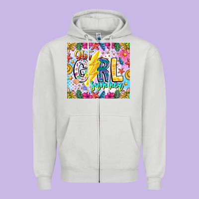 Hot Girl Summer Zipper Hoodie Designed By Cowhidedigitalart