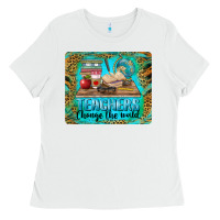 White teachers change the world mousepad Ladies Tee - BarkalooDesign