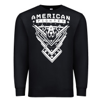 Black American Fighter 3 Premium Sweatshirt - lanVoArt