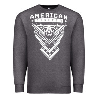 Charcoal Heather American Fighter 3 Premium Sweatshirt - lanVoArt