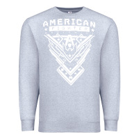 Heather Grey American Fighter 3 Premium Sweatshirt - lanVoArt