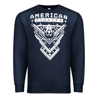 Navy American Fighter 3 Premium Sweatshirt - lanVoArt