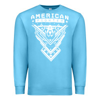 Ocean Blue American Fighter 3 Premium Sweatshirt - lanVoArt
