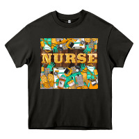 Asphalt Green And Yellow Nurse Heavy Core Tee - LillyAllenDesigns