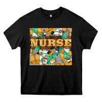 Black Green And Yellow Nurse Heavy Core Tee - LillyAllenDesigns