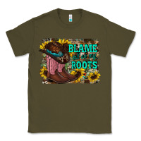 Army Green blame all on my roots Classic Tee - RacoonDesign