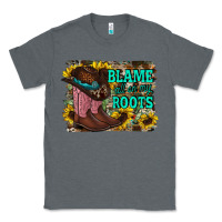 Charcoal Heather blame all on my roots Classic Tee - RacoonDesign