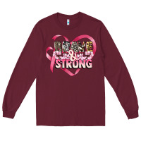 Burgundy brave and strong cancer awareness Long Sleeve Tee - CowGirlArtShop