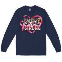 Navy brave and strong cancer awareness Long Sleeve Tee - CowGirlArtShop
