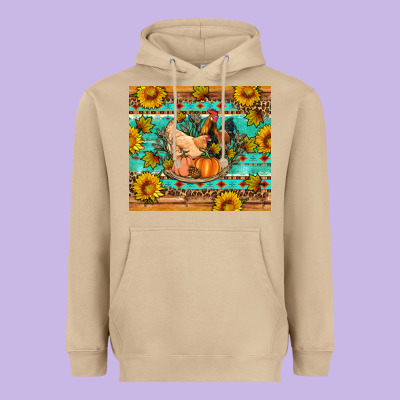 Fall Coop Animals Pumpkin Heavyweight Hoodie Designed By Artiststas