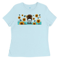 Baby Blue western mama messy bun Ladies Tee - Jasminsmagicworld
