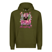 Army Green Pink Christmas Truck Gnome Premium Hoodie - FaDigitalArtStudio